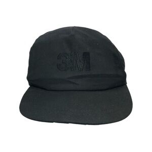 Vintage 3M Hat Cap Snap Back Black Green Embroidered Logo Mens Made USA 90s